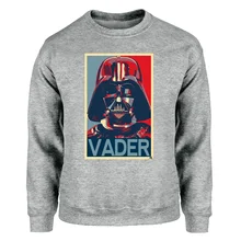Звезда толстовки Star Wars толстовки Для мужчин с Дартом Вейдером из толстовка с круглым вырезом на шее с зима-осень Starwars, уличная одежда детская одежда в черно-белую белая спортивная одежда