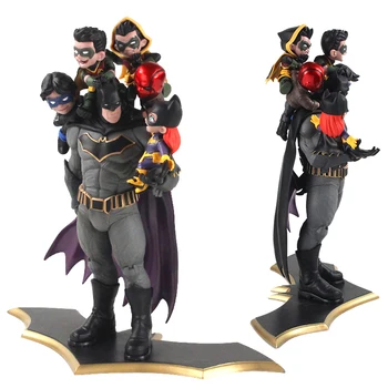 

37cm DC Comics Batman Family Nightwing Robin Red Hood Statue PVC Figure Model Toy Figurals