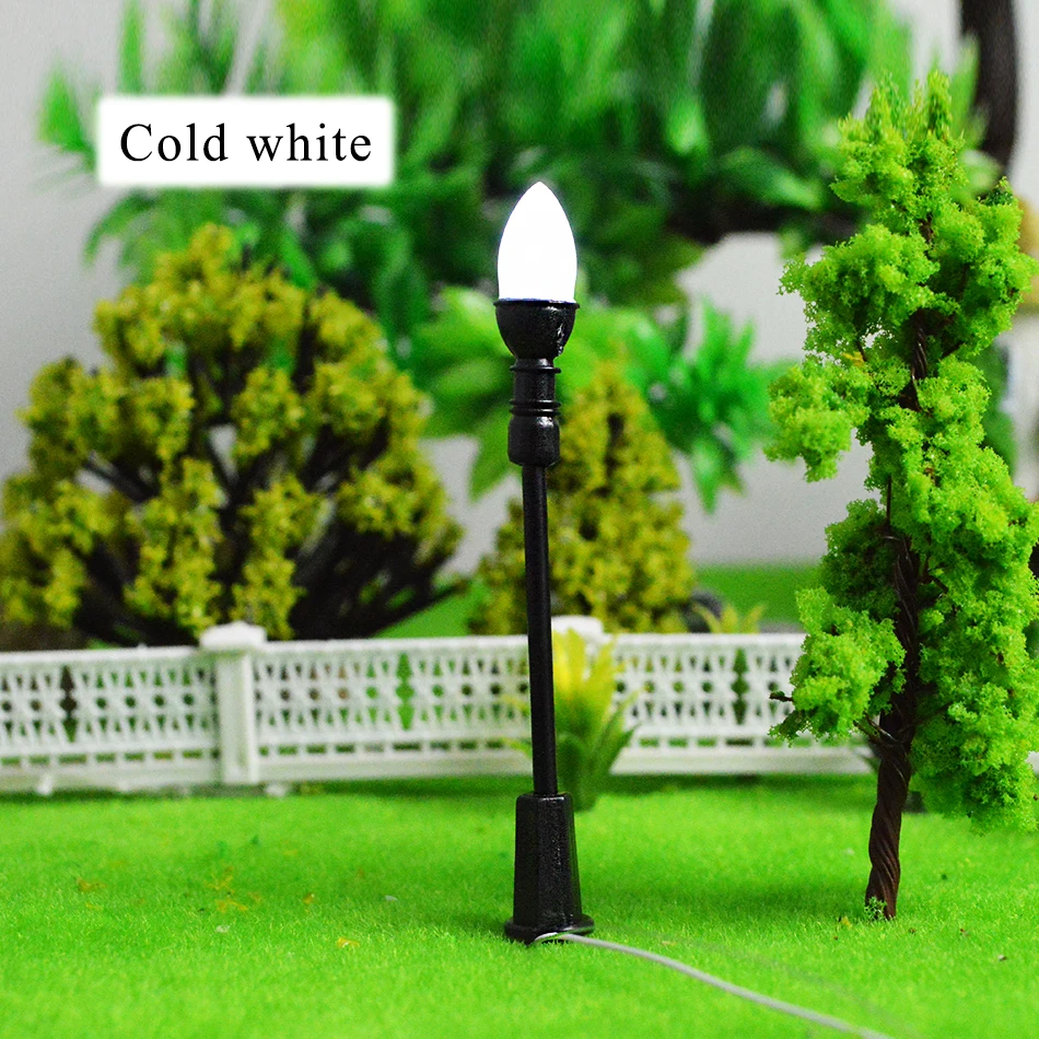

100pcs 1:150 3V LED 6.8cm Warm White Model Street Lights Good Quality Scale Miniature Lamppost Single-head Scale Model Light