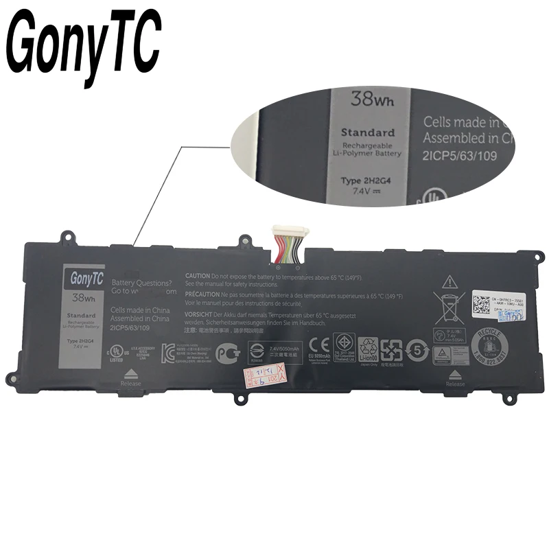 Оригинальный аккумулятор GONYTC 38 Вт/ч 7 4 В 2H2G4 для ноутбука Dell Venue 11 Pro 7140 21CP5/63/105 2217 2548