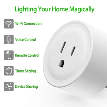 

Mini US Wifi Smart Plug Timing Socket Wireless Outlet Voice Control Smart Socket Work with Alexa Google Home Tuya APP