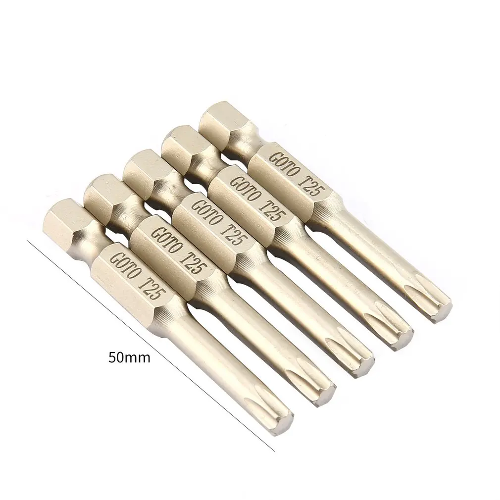 5 шт. отвертка Torx из легированной стали 50 мм длиной 2,0 магнитные бытовые инструменты для ремонта, отвертка, набор сверл