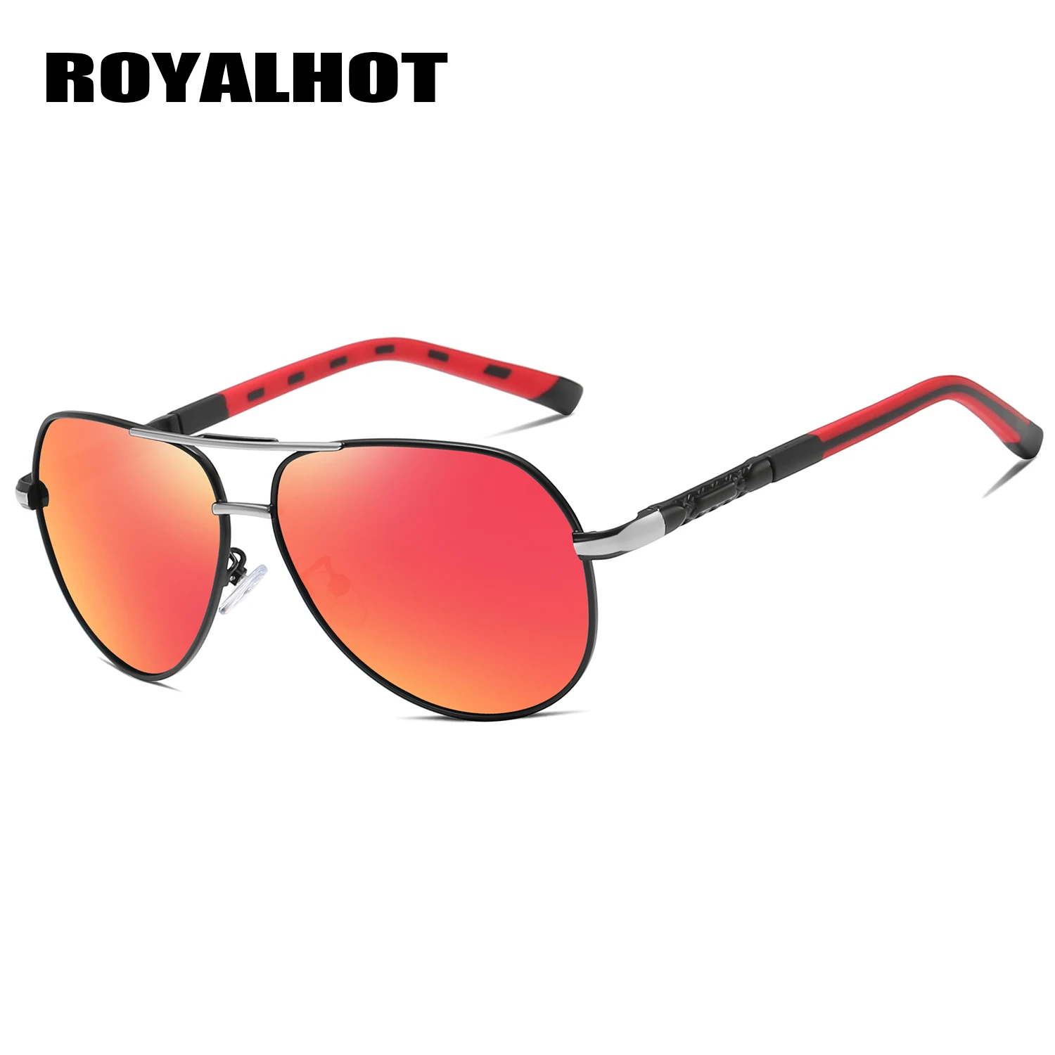 RoyalHot, мужские, женские, поляризационные, алой, овальная, Классическая оправа, солнцезащитные очки, для вождения, солнцезащитные очки, оттенки, Oculos masculino, мужские, 900170 - Цвет линз: black red
