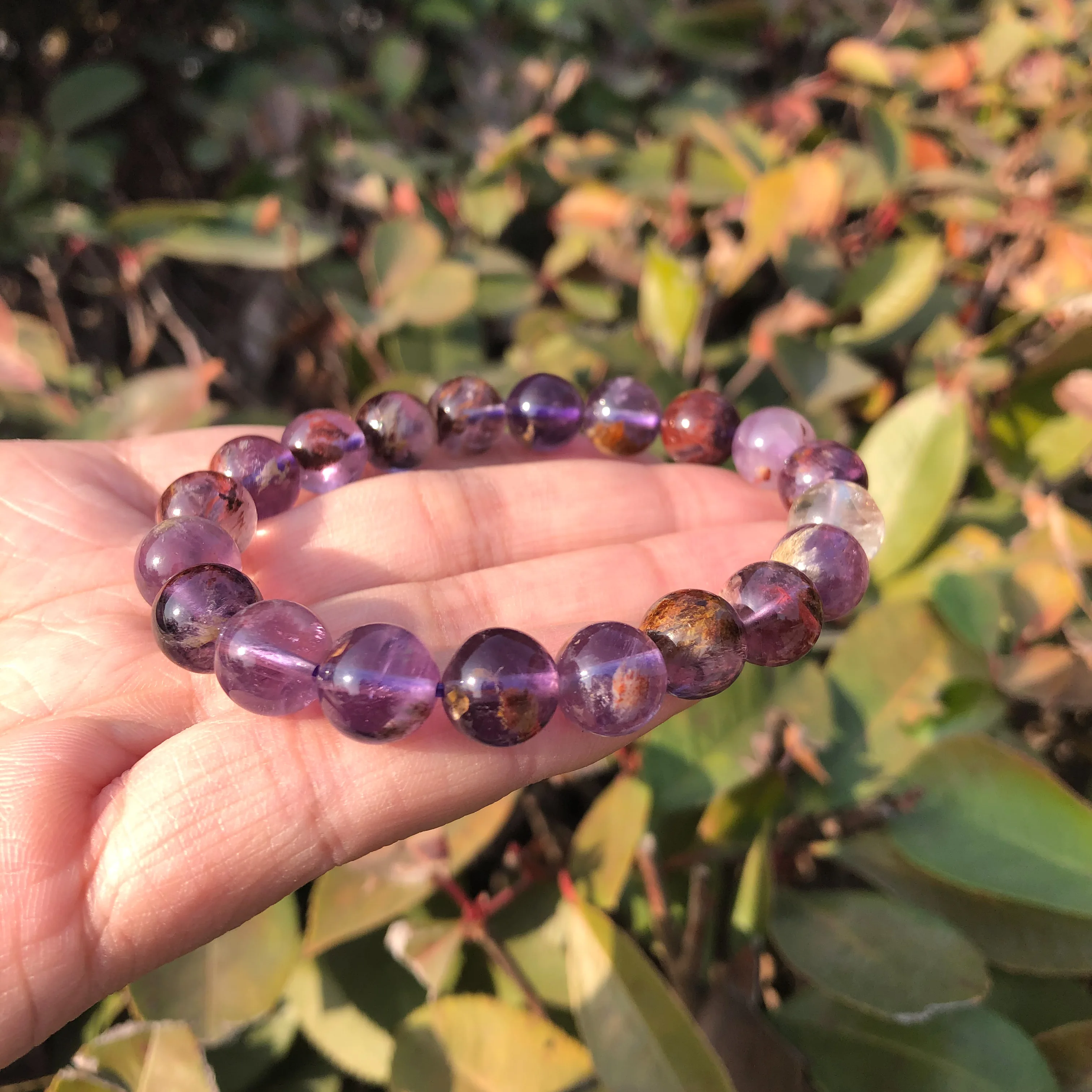 Purple Phantom Quartz 16.8-17.2mm Bracelets - Shop gemsrichjewelry Bracelets  - Pinkoi