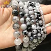 Pierre naturelle en Quartz rouillée noire, grosses perles rondes, pour la fabrication de bijoux et boucles d'oreilles, Bracelet à bricoler soi-même mm, accessoires 15 