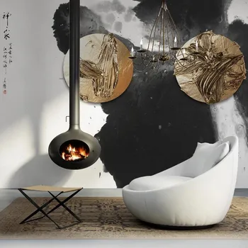 

Custom 3D Abstract Ink Landscape Three-dimensional Brush Strokes Hanging TV Sofa Bedroom Background Wallpaper Mural