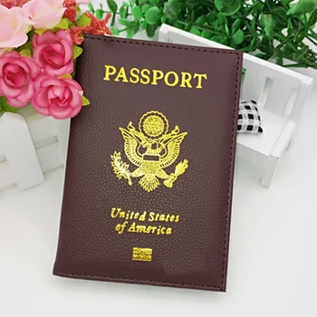 

Rectangle Dustproof Lichee Pattern Storage Convenient Holder Wallet Portable Emblem Travel Case Passport Cover Scratch Resistant