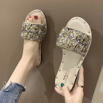 

Female Shoes Womens Slippers Outdoor Summer Clogs Woman Slides Lady Fashion Low 2020 Beach Girl Soft Flat Luxury PU Basic