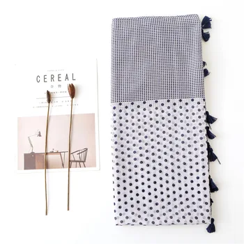 

платок женский elegant hijab scarf foulard femme winter long luxury brand white dot scarf Pashminas Sjaal Muslim Hijab Snood