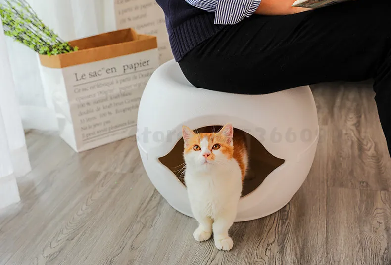 Кошачий наполнитель закрытый всесезонный Универсальный домик для кошек вилла поворотный стол водонепроницаемый пластиковый питомник сетка для кошек красный весна и лето