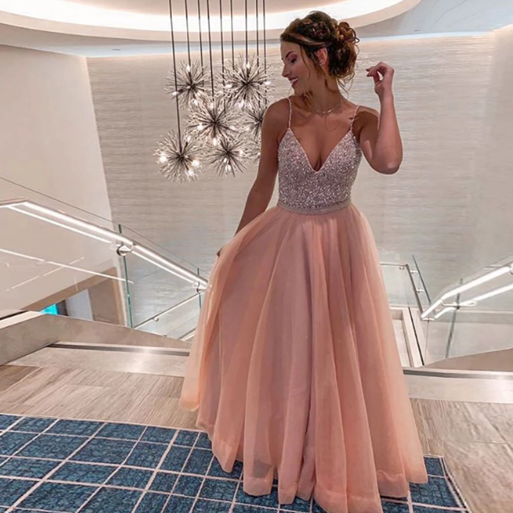 BEPEITHY новое длинное вечернее платье с v-образным вырезом Vestidos De Fiesta De Noche с бусинами и корсетом, винтажное вечернее платье для выпускного вечера Abendkleider