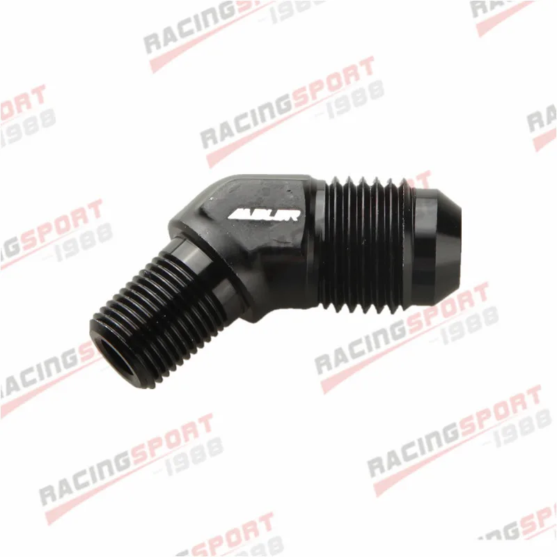 AN-6 6AN Male To 1/8 NPT 45 Degree Fitting Adapter Black