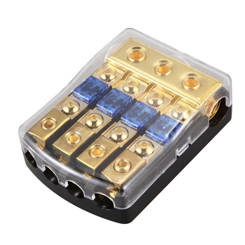 

60A Car Truck o Amplifier Circuit Holder AGU Style Stereo Amplifier Refit Fuse Adapter 1 in 4 Way Out