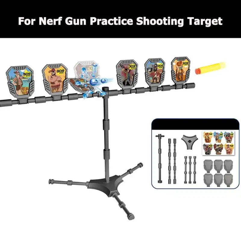 Classic Toy Gun Target Accessories Shooting Targets with Stickers and Bracket for Nerf Outdoor Hunting Foam Dart Blasters