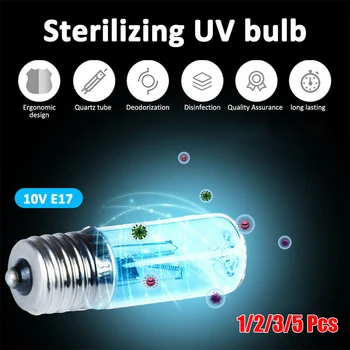 

E17 UV Ultraviolet Germicidal Disinfection Sterilization Light Quartz Lamp Bulb 3W Sterilizing Ozone UV Light Mite Removal