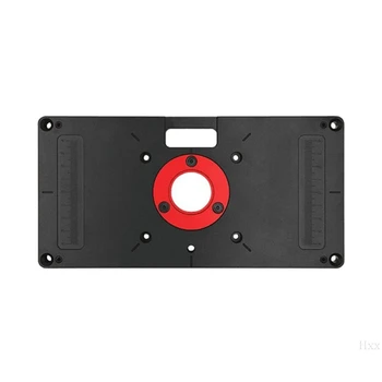 

New Router Table Aluminum Insert Plate with Ring Screw Double Scale for Trimmer