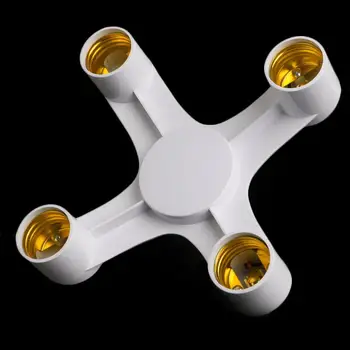 

E27 4 in 1 LED Base Holder Socket Light Bulbs Converter Screw White Atcon