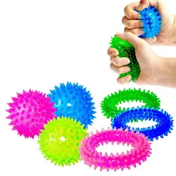 6 шт./партия, Детские сенсорные игрушки (3 мяча и 3 кольца)-силиконовые игрушки для снятия давления