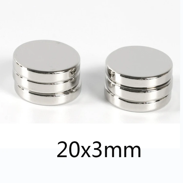 원형 네오디뮴 자석, 강력한 NdFeB 자석, 희토류 자석 디스크 자석, 20x3mm 시트, 20x3mm, 5 개, 10 개, 20 개