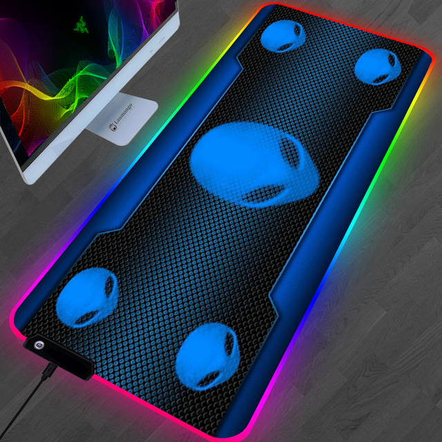 Alienware Gaming Mouse Pad  XXL Large PC Gamer Keyboard Desk Mat 900x400 LED Computer Accessories Tapis De Souris Mousepad
