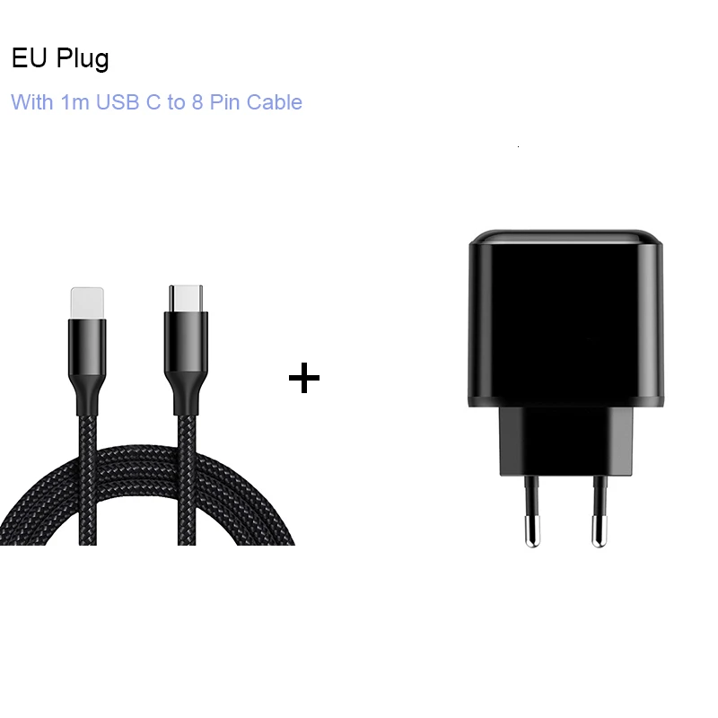 Vogek Quick Charge 3,0 QC PD зарядное устройство 18 Вт QC3.0 usb type C быстрое зарядное устройство для iPhone 11 X Xs 8 Xiaomi Phone PD зарядное устройство светодиодный дисплей - Тип штекера: EU and cable