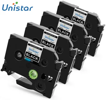 

Unistar 4pcs Label Tapes TZe335 compatible for Brother P-touch Tape 12mm White on Black for Brother TZ Tapes Tze-335 TZe 335