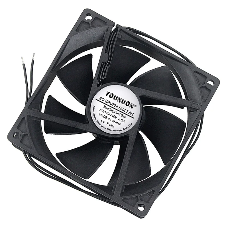 Younuon-bola Dupla Brushless Ventilador Axial Vem com Parafusos Grill Vem 92 mm 9225 ec ca 110v 115v 120v 220v 240v 92 Milímetros x 92x25 Milímetros - Imagem 2