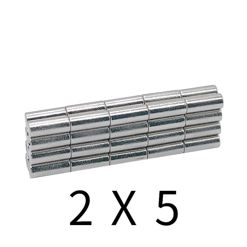 

200/500/1000pcs 2*5 MM Powerful Super Strong Permanent Magnet 2x 5 mm Round Rare Earth Neodymium Magnet N35 Strong magnetic