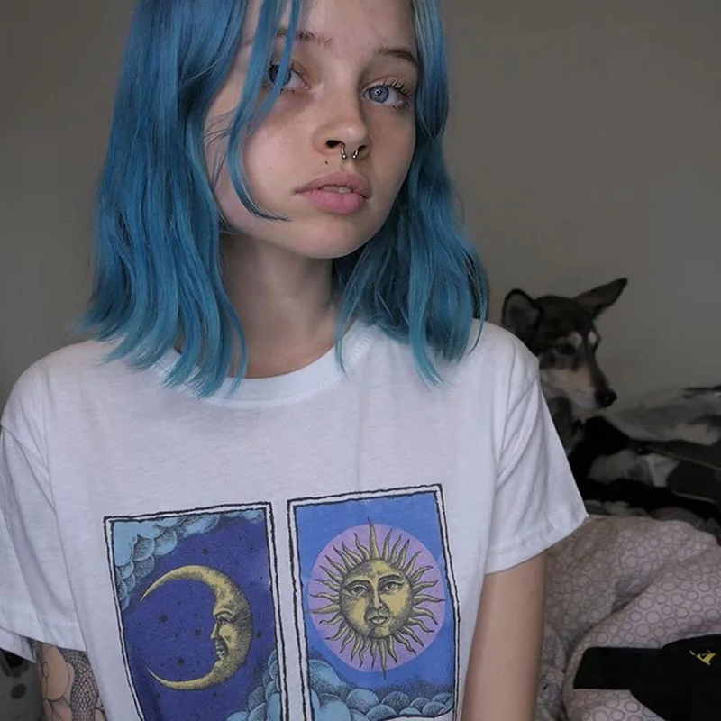 Nouveau-Harajuku-esth-tique-femme-t-shirt-soleil-lune-imprimer-manches-courtes-hauts-T-shirts-mode(5)