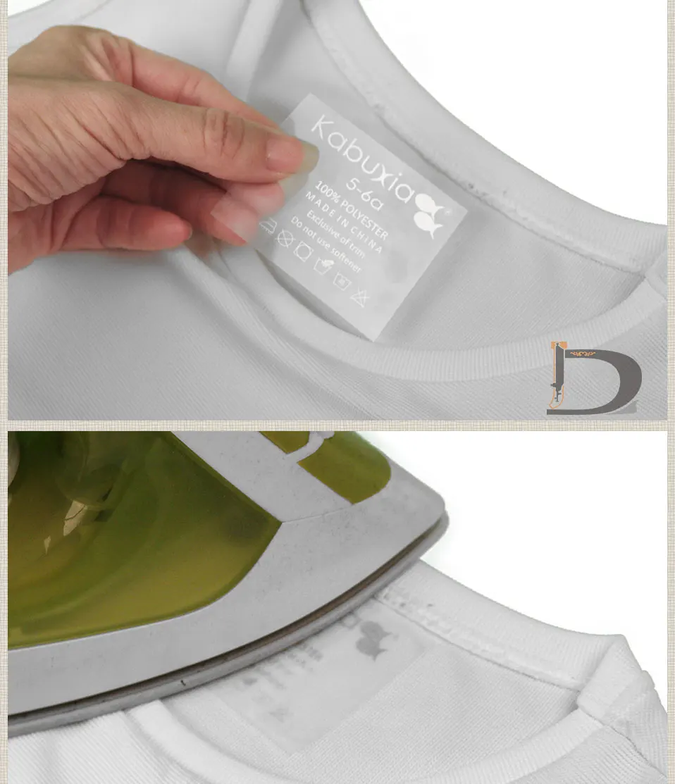 Изготовленные на заказ печатные термопереводные печатные ярлыки для рубашек по уходу за одеждой стиральные Гладильные бирки 1000 шт/партия