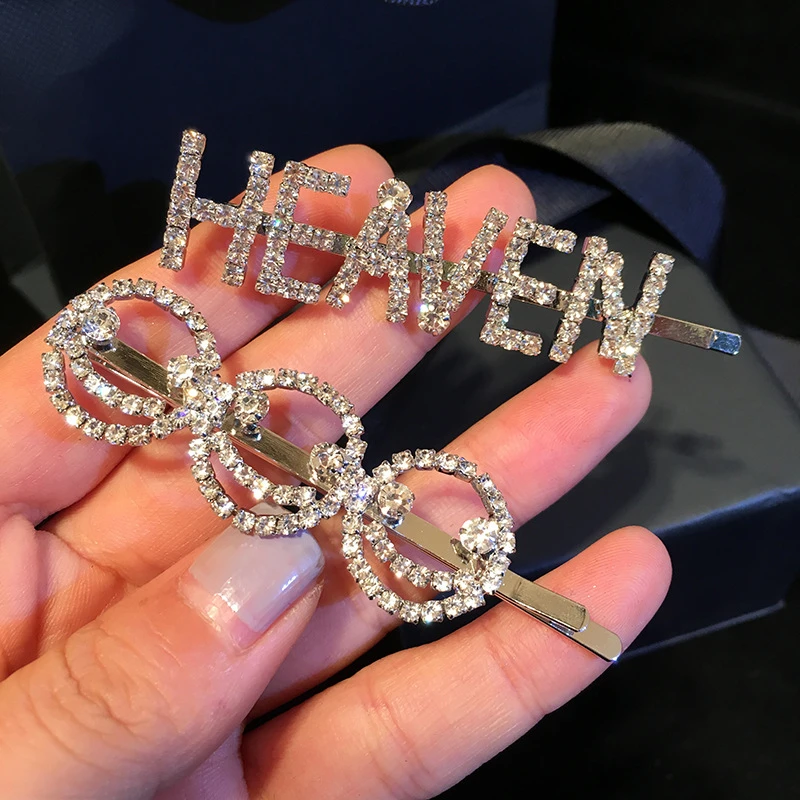 

Letters Shining Shiny Letter Hair grip Styling Tools Womens Diamond Rhinestones Hairpins 1Pc Hair Accessories