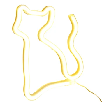 

Bedroom LED Signs Neon Light Table Kids Room USB Battery Operated Wall Decor Atmosphere Lamp Gift Cat Shaped PC Wedding Party