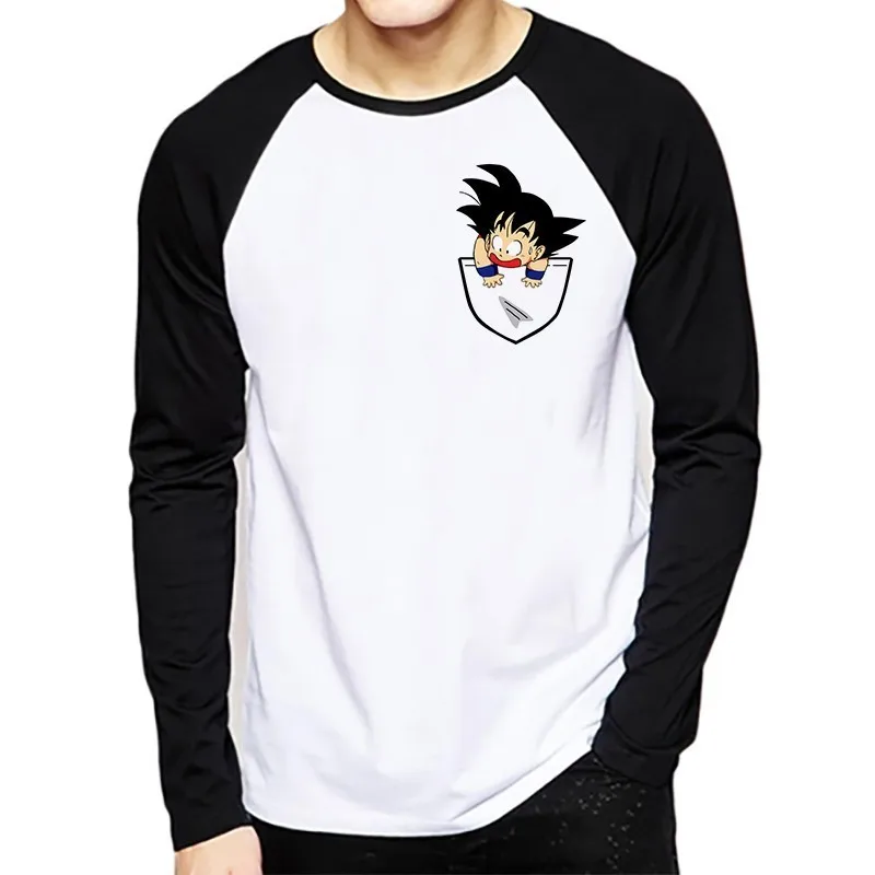 Футболка с драконом длинным рукавом Мужская зимняя футболка Z Super Son Goku облегающая