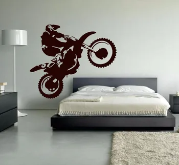 

Motocross Vinyl Wall Decal Motorcycle Moto Wall Art Dirt Bike Sport Poster Bedroom Decoration Mural Living Room Home Decor