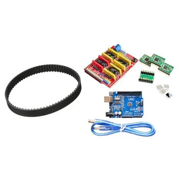 

2 Set Accessories: 1 Set Cnc Shield V3 Engraving Machine 3D Printer + 4 x A4988 Drive Expansion Board + USB Cable & 1 Set GT2 Ti