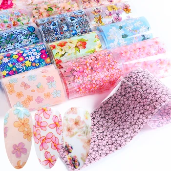

16pcs Flower Design Nail Foil Sticker Set Transfer Sliders Decal Nail Art Slider Decals Wraps Decoration Accessories LE1026-2006