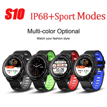

S10 Full-Touch HD Screen Smart Watch Blood Pressure Oxygen Monitor Wristband Weather Display Long Standby IP68 Sport Smart Watch