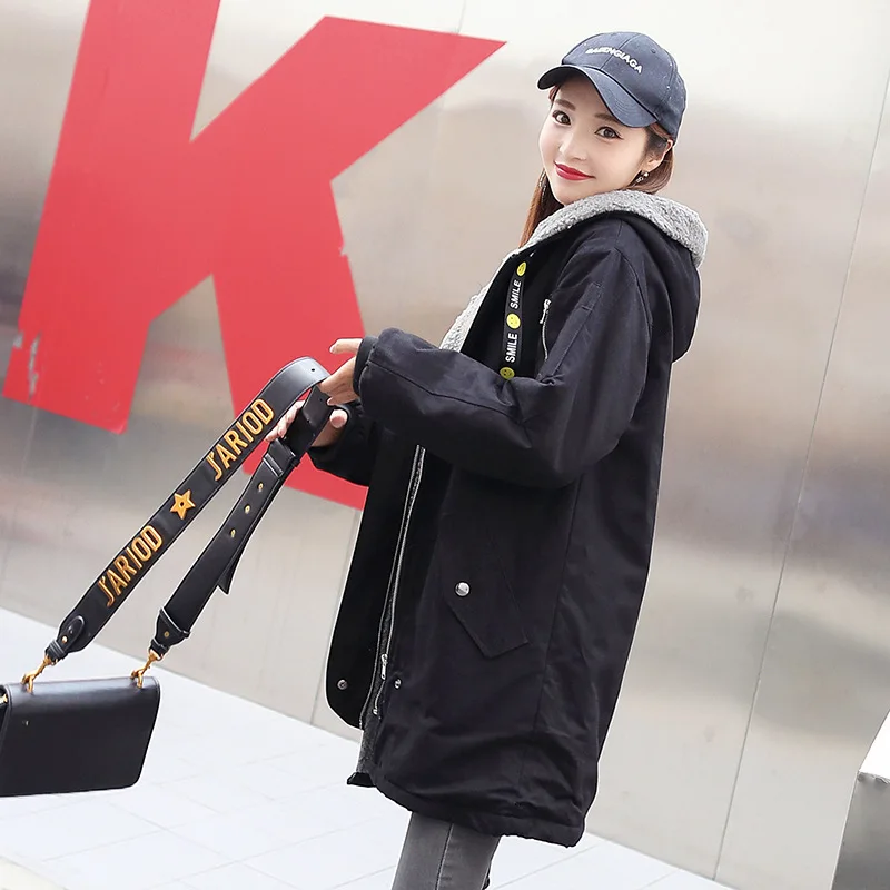 

2018 Winter New Style Thick Cotton-padded Clothes Women's Mid-length Korean-style Fashion Loose And Plus-sized Fat Mm Cotton Coa