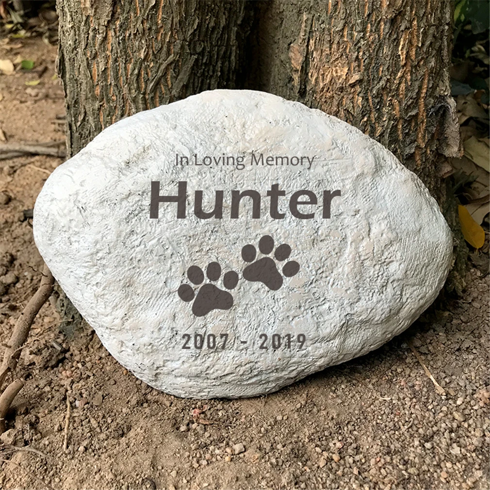Custom Pet Memorial Stone Personalized Paw Print Dog Memorial Stone