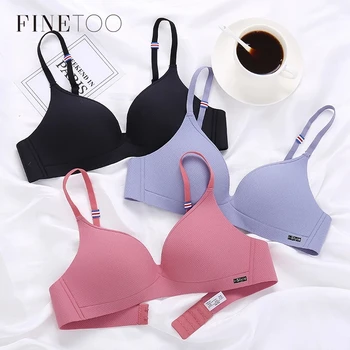

FINETOO Women Breathable Bra 3/4 Cup Bras Sexy Ultra-thin Underwear Soft Wireless Bra Ladies A B Cup Brassiere Female Lingerie