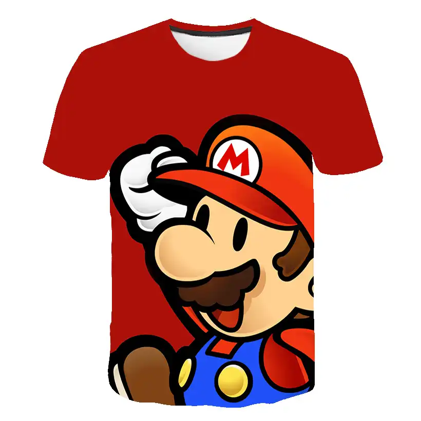 Mario Cuello Redondo De Dibujos Animados Nuevo 3d Estilo De Verano Para Hombres Nuevas Camisetas De Moda Para Hombres Bonita Camiseta Top Camiseta Transpirable Juego De La Infancia Aliexpress