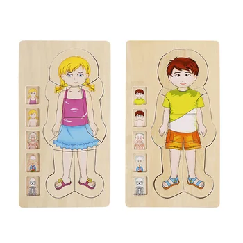 

Wooden Kid Puzzle Toys Human Body Structure Multilayer Brick Toy Child Early Educational Intelligent Learning Cognition Toy D126