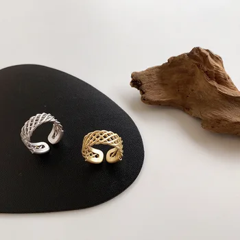 

3 Designs Multi Layers Chain Gold Silver Color Irregular Rings Hollow Mesh Geometric Rings for Women Rings 2020 Fashion Jewelry
