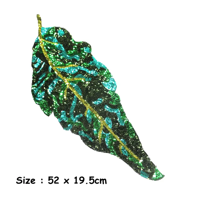 Toppe Ricamate A Forma Di Foglia Con Paillettes - 1 Paio Per Cucito Su Jeans E Vestiti