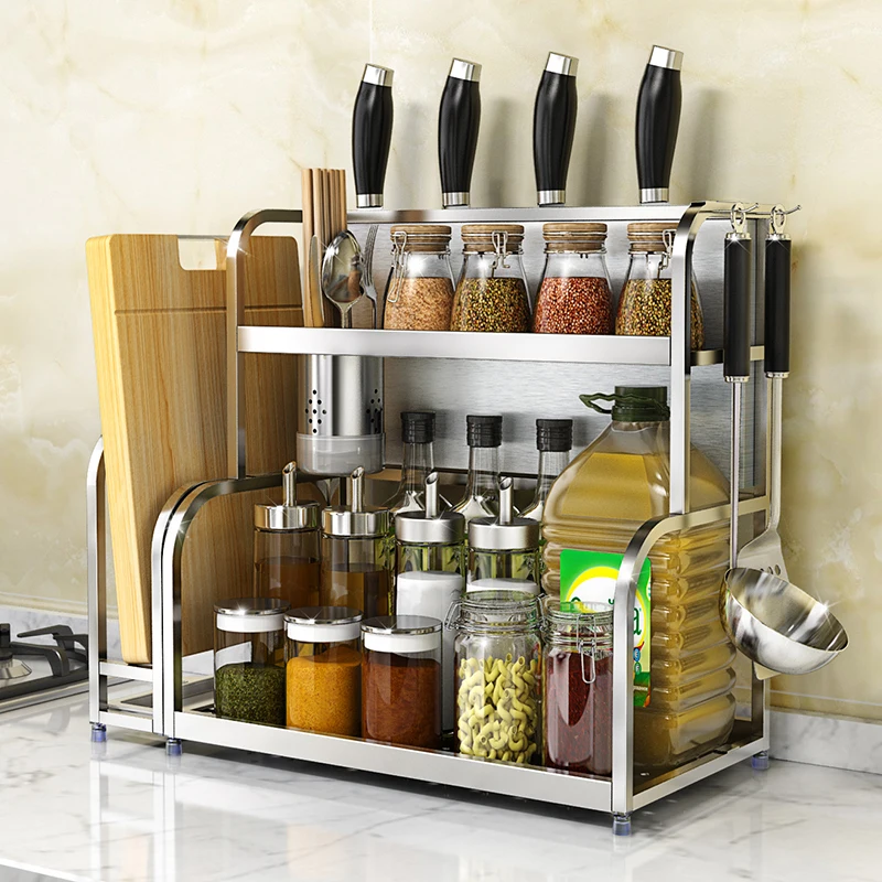 

304 stainless steel kitchen shelves household wall-mounted storage artifact shelf condiment bottles shelf supplies