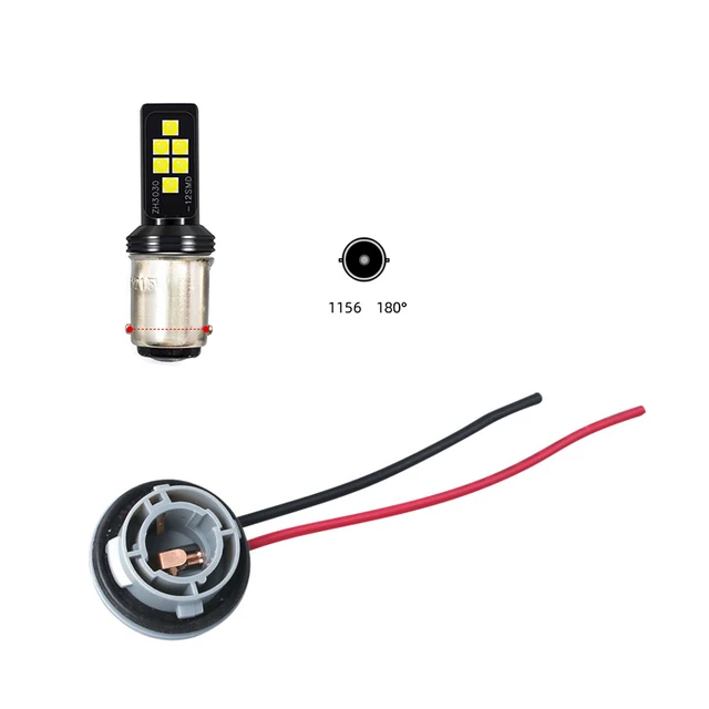 Automotive 2pc BA15S 1156 PY21W Indicator Socket Connector Adapter