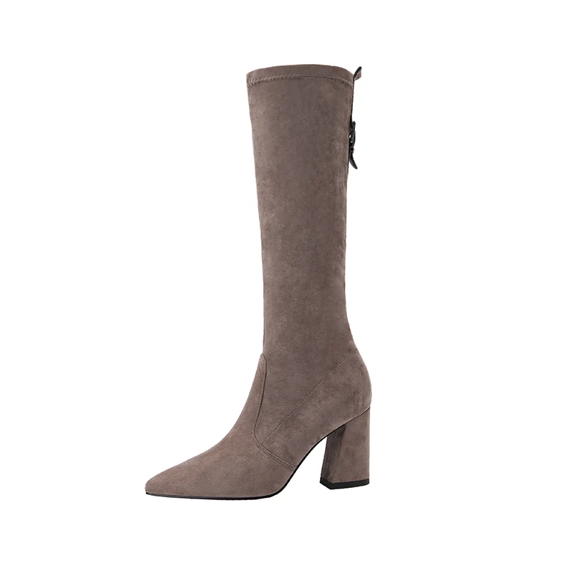 

Europe and the United States sexy thin high boots long wild with elastic boots high heel long pointed single boots women's boots