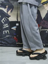 Summer Man Flip Flops Wooden Japanese Geta Samurai Clogs Sandals Carton Cosplay Shoes Black Thick Bottom Platform Sandals