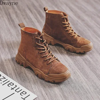

2019 autumn and winter new Martin boots women Fashion simple solid color British style suede comfortable casual motorcycle boots