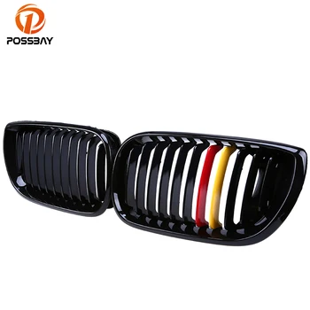 

POSSBAY Car Front Bumper Center Grille Kidney for BMW 3-Series E46 318d/318i/320d Touring 2001-2006 Facelift German Flap Grills